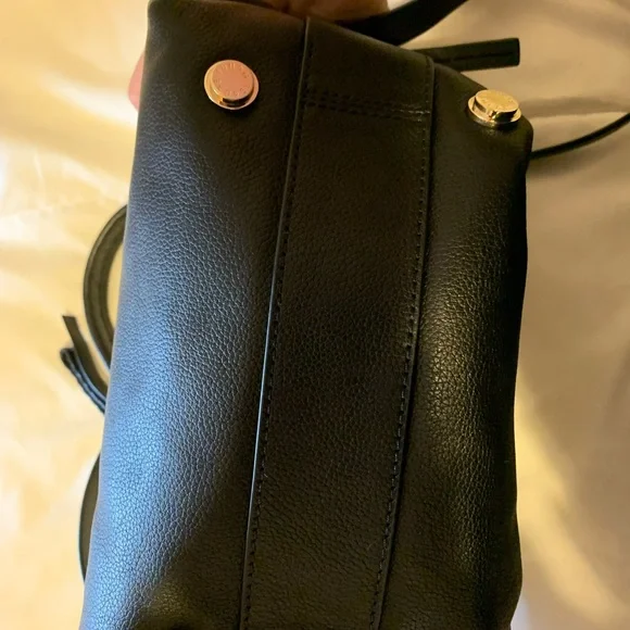 NWOT Small genuine leather HENRI BENDEL black shoulder bag/ purse gold hardware - Picture 12 of 13